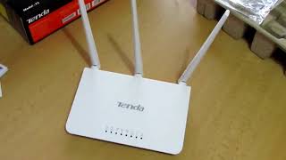 Wifi router Tenda WiFiN 300 300Mbps 3x5dBi Ant unboxing review configuration setup menu [upl. by Burn852]