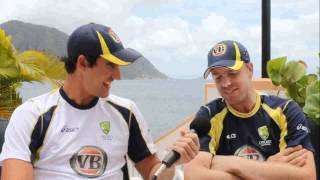 Mitch Starc with Michael Beer [upl. by Elocn]