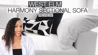 WEST ELM HARMONY SECTIONAL SOFA REVIEW  LIVING ROOM TOUR  DESIGN PLANS [upl. by Siuqram]