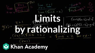 Limits by rationalizing  Limits and continuity  AP Calculus AB  Khan Academy [upl. by Eened]