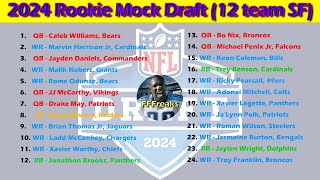 Post Draft Rookie Mock Draft for 12 team SF Dynasty Fantasy Football League fantasyfootballdynasty [upl. by Anelrihs]