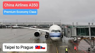 Flight Report China Airlines Premium Economy Class Taipei to Prague [upl. by Elsy]