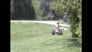 Suzuki LT80 vs Arctic Cat 400 ATV Drag Race [upl. by Earlene824]