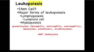 BIOS 254 Blood Leukopoiesis [upl. by Crist]