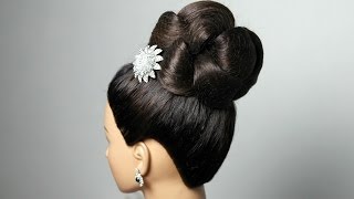 Braided bun updo hairstyle for long hair [upl. by Haimerej377]