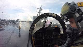 Navy Flight Deck Operations from Cockpit of FA18  Original Unedited Audio [upl. by Lydon]