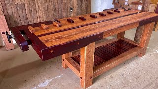 Brutal e Espetacular Bancada de Marceneiro Profissional 7  Traditional Woodworking Bench [upl. by Nomaid96]