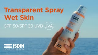 ISDIN Fotoprotector Transparent Spray Wet Skin SPF 50 [upl. by Lamiv]