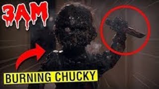 BURNING MY HAUNTED CHUCKY DOLL AT 3AM CHALLENGE GONE WRONG [upl. by Moses]