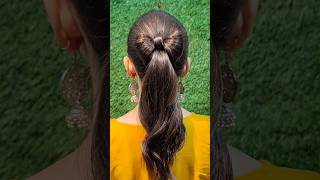 bow ponytail hairstyle for girls youtubeshorts hairstyletutotial shortvideo hair shorts [upl. by Eckardt158]