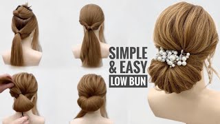 Simple amp easy low bun 😍 tinoshairtino [upl. by Akel]