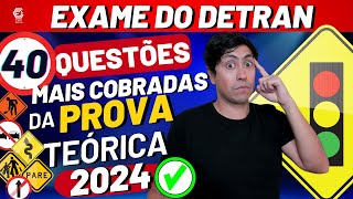 SIMULADO DO DETRAN 2024  REVISÃO DE 40 QUESTÕES  PROVA SIMULADA DO DETRAN 2024 DF [upl. by Airdnazxela]