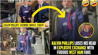 🤣🤣 West hams KALVIN PHILLIPS showing MIDDLE FINGER to fans who called him ‘useless’ vs Newcastle [upl. by Yngad]