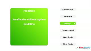 PREDATION  Definition pronunciation grammar meaning  Practice grade 8 vocabulary [upl. by Aramoj414]