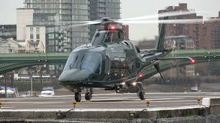 AW109 GSIRT START AND DEPARTURE  LONDON BATTERSEA HELIPORT 15122023 [upl. by Thar]