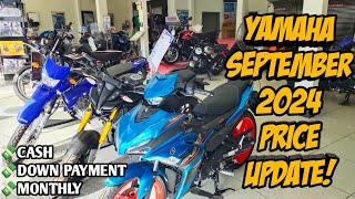 Yamaha Motorcycle September 2024 Price Update All Units Cash Down Monthly Langga Gail [upl. by Acissaj4]