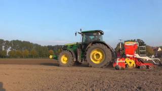 John Deere 6240R und 6140R  Pöttinger  Kreiseln  Säen  HD  50fps [upl. by Esydnac]