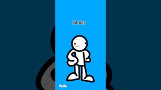 64 bits 32 bits 16 bits 8 bits 4 bits 2 bits 1 bit Animation Meme shorts memes animations [upl. by Agnes266]