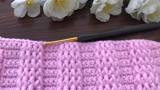 Amazing model ✅ very easy crochet embossed baby blanket model  easy crochet knitting [upl. by Yeltrab986]