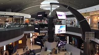 Amazing huge robotic advertising display arm at Rome Airport [upl. by Ydnirb]