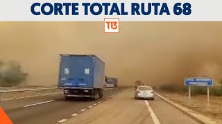 Corte total de la Ruta 68 por incendio forestal en el sector del Lago Peñuelas [upl. by Celle476]