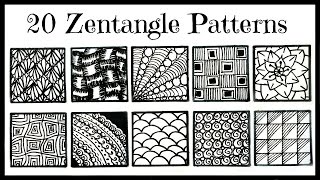 Easy 20 Zentangle Patterns for Beginners [upl. by Niwdla514]