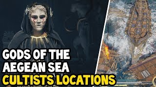 Assassins Creed Odyssey  ALL GODS OF THE AEGEAN SEA CULTISTS Location Walkthrough [upl. by Delinda524]