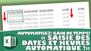 Automatisez la saisie des dates et des heures avec la recopie incrémentée dExcel [upl. by Nenad245]