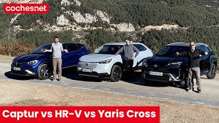 Comparativo SUV híbridos  Honda HRV Renault Captur Toyota Yaris Cross  en español  cochesnet [upl. by Reeher]