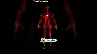 Ironman Nanotech Effect Animation In Blender 3D  shorts [upl. by Eatnohs]