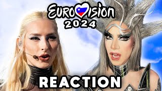 Raiven  Veronika LIVE  Slovenia 🇸🇮  Reacting to Eurovision 2024 [upl. by Lodi]