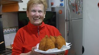 Pasta Grannies enjoys arancini from Catania in Sicily [upl. by Anayra702]