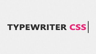 Typewriter Animation in CSS [upl. by Evans]