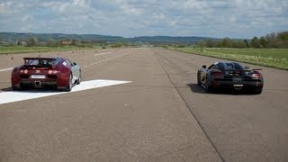 RACE Koenigsegg Agera S vs Bugatti Veyron 164 x 5 races action version multicamera [upl. by Anid452]