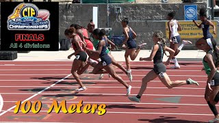 2022 TF  CIFss FINALS  100 Meters Girls all 4 divisions [upl. by Nedyrb]