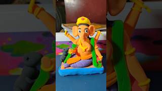 Lord Ganesh Ji Making With Super Clay superclay diy clay shorts KousikArtVlogs [upl. by Ifen144]