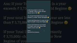 Old vs New Tax Regime 🤑 incometax tax ITR incometaxreturn viral trending shorts explore [upl. by Yale257]