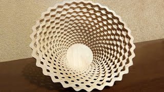 Making of scroll saw bowl basket  shown all stages of project [upl. by Kassel]