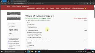 NPTEL Physics of Renewable Energy Systems Week1 Assignment1 Solution JULY 2024 [upl. by Oiralih]