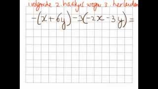 Haakjes wegwerken is vermenigvuldigen optellen en herleiden vb3 [upl. by Doe]