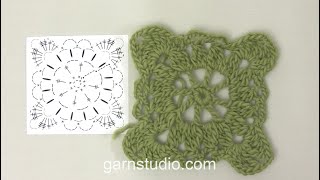 How to crochet the square in DROPS 15341 [upl. by Rahal]