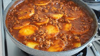 SARTÉN DE PATATAS CON CARNE COMIDA FÁCIL ECONÓMICA Y RICA [upl. by Beau508]