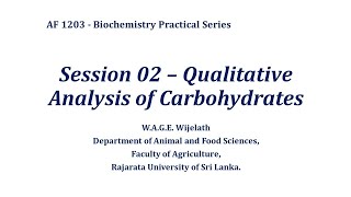 Biochemistry Practical Session 02  Qualitative Analysis of Carbohydrates [upl. by Ihsoyim]