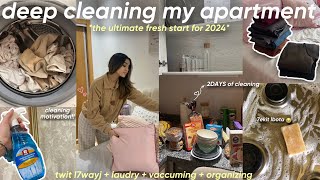 deep clean my apartment with me🏠🧼🧺أيام التخمال و الحداكة🧻 organisecleanvacuum 🧹 [upl. by Eddy224]