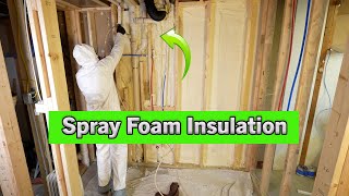 Spray Foam Insulation for a Basement Bathroom  FROTH PAK 200 [upl. by Ruffin634]