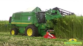 Hempharvest with New HempFlax Double Cut Combine  John Deere W660 [upl. by Aikyt658]