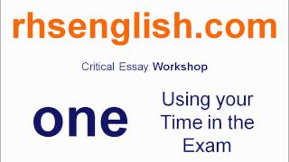 Higher English Critical Essay Workshop  One Using your Time in the Exam [upl. by Crescentia]