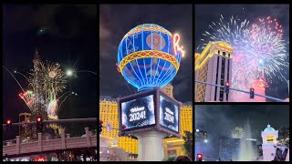 LAS VEGAS New Years Eve Countdown 2024 I Vegas Strip Walking Tour I Bellagio I Caesars Palace [upl. by Sucerdor130]