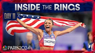 Gabby Thomas gets her golden moment USWNT spears Germany on Olympics Day 11  Inside the Rings [upl. by Euqinamod]