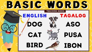 LEARN BASIC WORDS  ANIMALS  ENGLISH amp TAGALOG  FOR PRESCHOOL AND KINDER  TEACHING MAMA [upl. by Mallis]